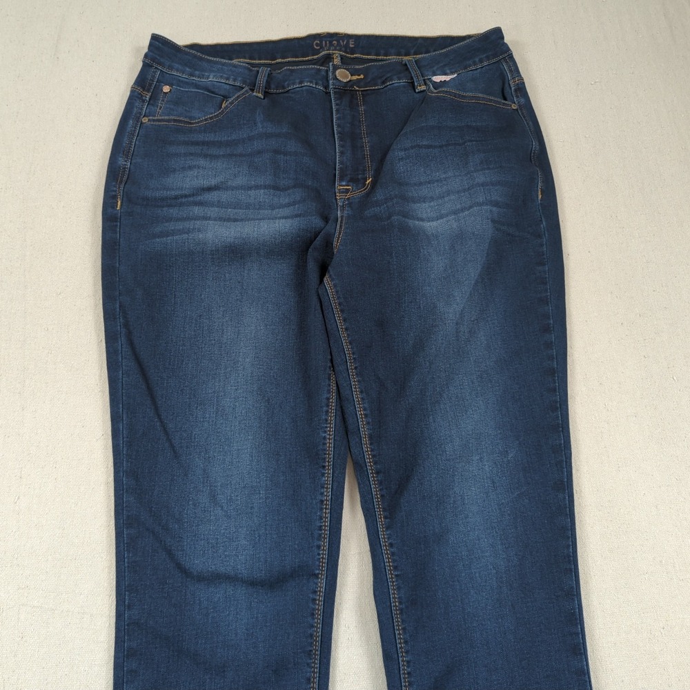 Curve Appeal Jeans Womens 16W Blue‎ Essential Skinny High Rise Stretch - Picture 2 of 15